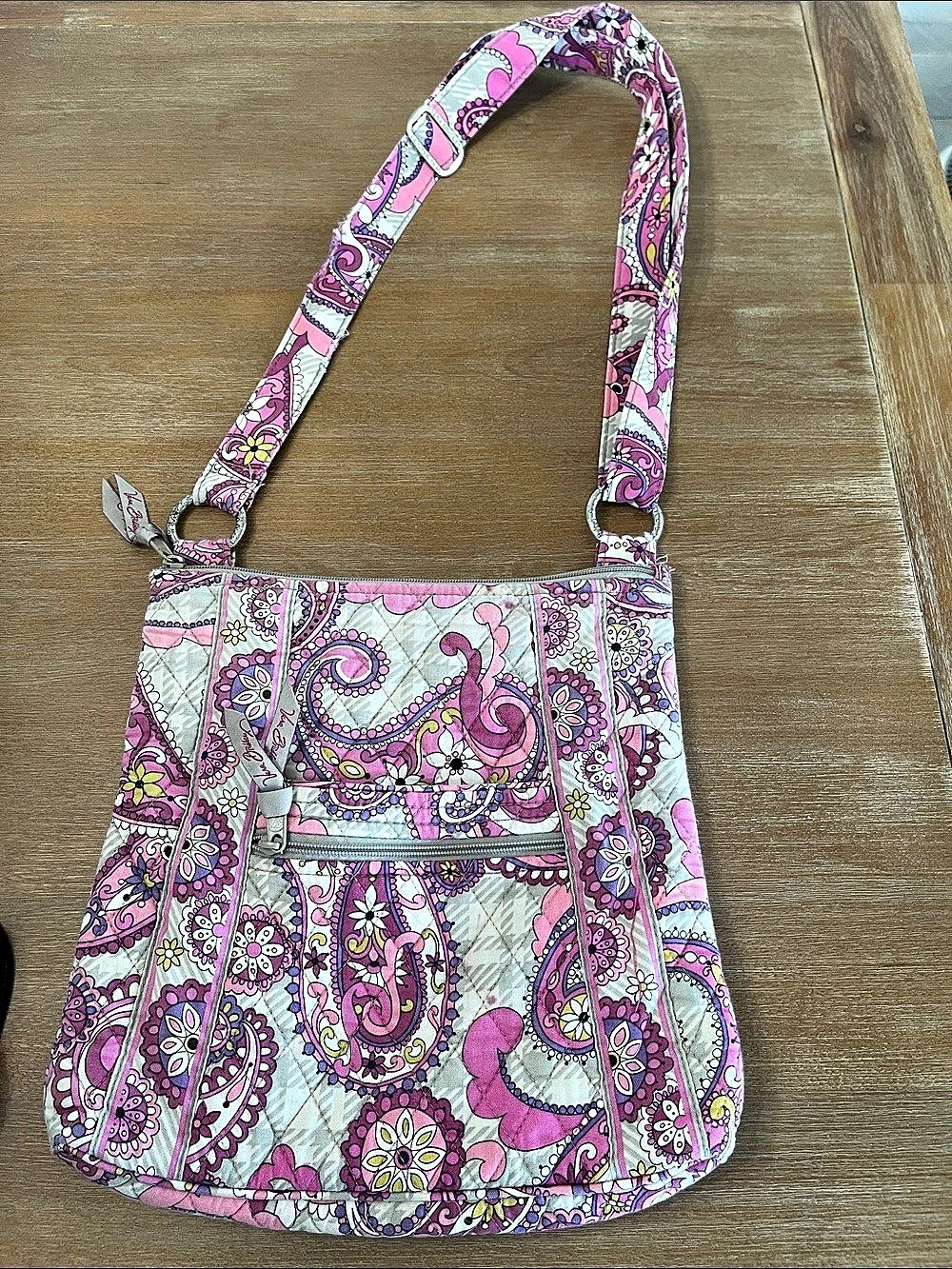 Vera Bradley Paisley Meets Plaid Shoulder Bag Pink & Purple